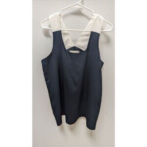 Banana Republic Navy/White Sleeveless Blouse